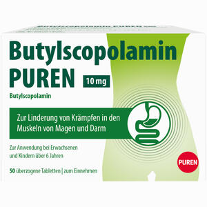 Butylscopolamin Puren 10 Mg überzogene Tabletten 50 Stück - ab 6,83 €