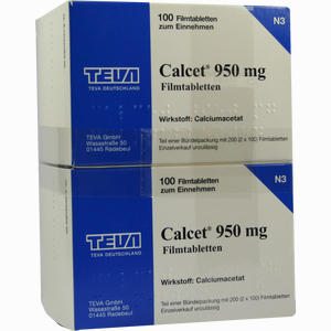 Calcet 950mg Filmtabletten  200 Stück Calcet 950mg Filmtabletten  200 Stück