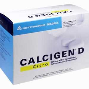 Calcigen D Citro 600 Mg/400 I.e. Kautabletten  200 Stück - ab 0,00 €