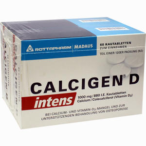 Calcigen D Intens 1000 Mg/880 I.e.kautabletten  120 Stück - ab 36,55 €