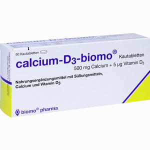 Calcium- D3- Biomo Kautabletten 500+d  50 Stück - ab 0,00 €