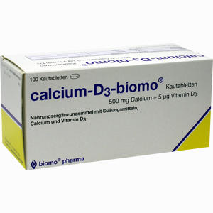 Calcium- D3- Biomo Kautabletten 500+d  100 Stück - ab 0,00 &euro;