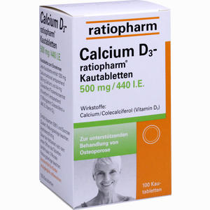 Calcium D3- Ratiopharm Kautabletten  100 Stück - ab 12,97 €
