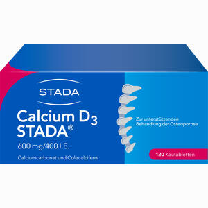 Calcium D3 Stada 600mg/400 I.e. Kautabletten  120 Stück - ab 0,00 €