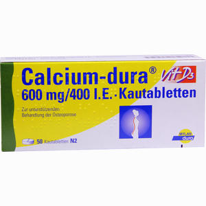 Calcium- Dura Vit D3 600mg/400 I.e. Kautabletten 50 Stück - ab 0,00 €