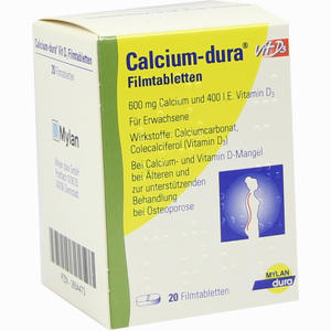 Calcium- Dura Vit D3 Filmtabletten  20 Stück - ab 0,00 &euro;