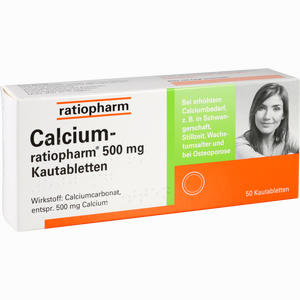 Calcium- Ratiopharm 500 Mg Kautabletten  50 Stück Calcium- Ratiopharm 500 Mg Kautabletten  50 Stück
