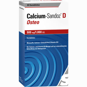 Calcium- Sandoz D Osteo 500mg /1.000 Ie Kautabletten 90 Stück - ab 0,00 &euro;