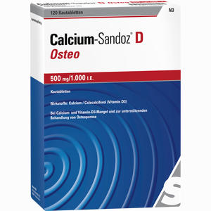 Calcium- Sandoz D Osteo 500mg /1.000 Ie Kautabletten 120 Stück - ab 27,27 €