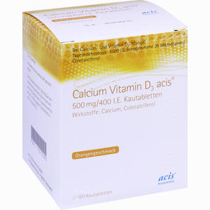 Calcium Vitamin D3 Acis 500mg/400 I.e. Kautabletten  100 Stück - ab 12,41 €