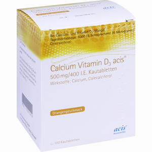 Calcium Vitamin D3 Acis 500mg/400 I.e. Kautabletten  120 Stück - ab 15,23 &euro;