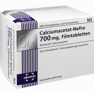 Calciumacetat- Nefro 700mg Filmtabletten 200 Stück - ab 14,14 €