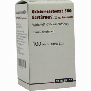 Calciumcarbonat 500 Sertürner Kautabletten  100 Stück - ab 0,00 €