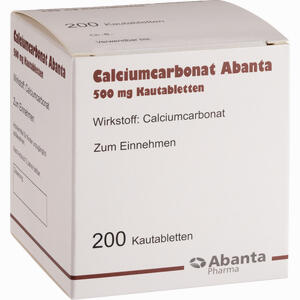 Calciumcarbonat Abanta 500 Mg Kautabletten  200 Stück - ab 13,02 €
