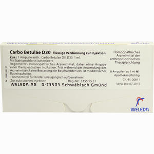 Carbo Betulae D30 Ampullen 8 x 1 ml - ab 24,28 €