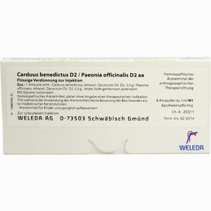 Carduus Benedictus D2/paeonia Officinalis D2 Aa Ampullen  8 x 1 ml - ab 0,00 &euro;