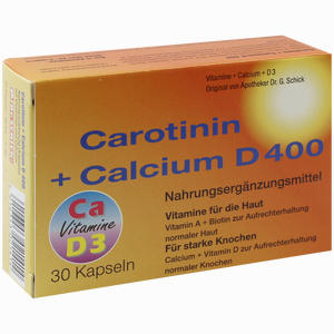 Carotinin + Calcium D 400 Kapseln 30 Stück Carotinin + Calcium D 400 Kapseln 30 Stück