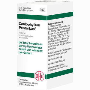 Caulophyllum Pentarkan Tabletten  200 Stück - ab 13,53 €