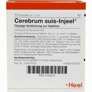 Cereberum Suis- Injeel Ampullen  10 Stück - ab 21,36 €