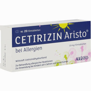 Cetirizin Aristo bei Allergien 10mg Filmtabletten  20 Stück - ab 1,24 €