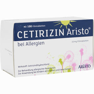 Cetirizin Aristo bei Allergien 10mg Filmtabletten  100 Stück - ab 3,98 €