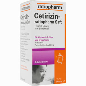 Cetirizin- Ratiopharm Saft  75 ml Cetirizin- Ratiopharm Saft  75 ml