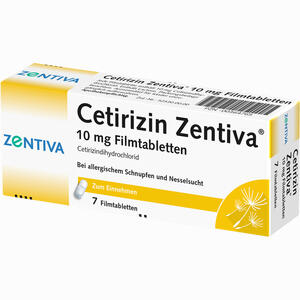 Cetirizin Zentiva 10 Mg Filmtabletten  7 Stück - ab 0,00 &euro;