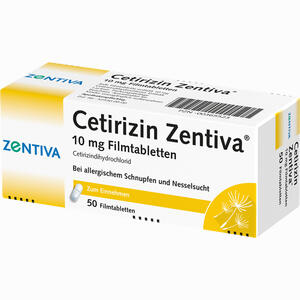 Cetirizin Zentiva 10 Mg Filmtabletten  50 Stück
