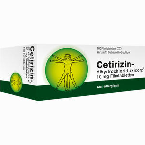 Cetirizindihydrochlorid Axicorp 10mg Filmtabletten AXICORP PHARMA 100 Stück - ab 0,00 &euro;