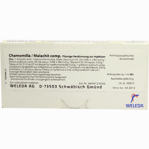 Chamomilla Malachit Comp Ampullen 8 x 1 ml - ab 28,25 €