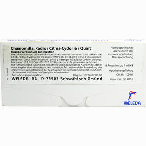 Chamomilla Radix/Citrus- Cydonia/quarz Ampullen 8 x 1 ml - ab 0,00 €