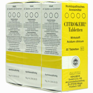 Citrokehl Tabletten  3 x 80 Stück - ab 28,62 €