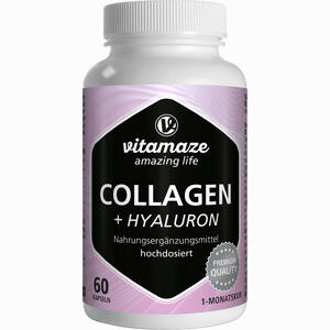 Collagen 300mg + Hyaluron 100mg Hochdosiert Kapseln 60 Stück - ab 14,86 €