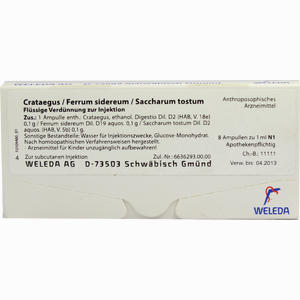 Crataegus/ferrum Sidereum/saccarum Tostum Ampullen 8 x 1 ml - ab 37,42 €