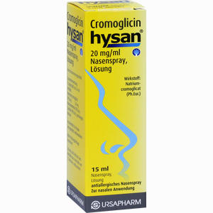 Cromoglicin Hysan Nasenspray 15 ml - ab 6,40 €