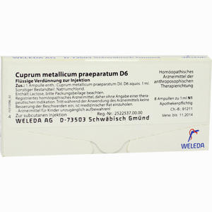 Cuprum Met Praep D6 Ampullen 8 x 1 ml - ab 25,87 €