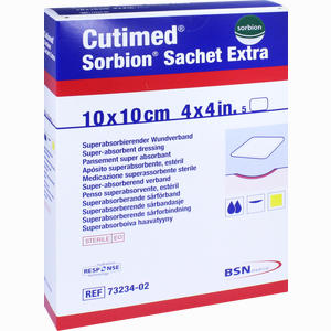 Cutimed Sorbion Sachet Extra 10x10cm  5 Stück - ab 22,95 €