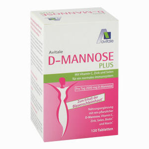D- Mannose Plus 2000mg Tabletten mit Viaminen und Mineralstoffen  120 Stück - ab 22,00 €
