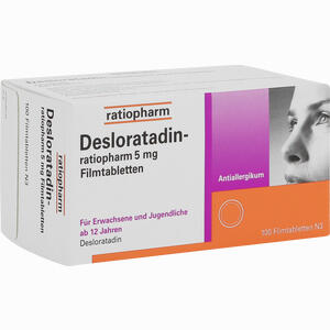 Desloratadin- Ratiopharm 5 Mg Filmtabletten  100 Stück - ab 12,49 €
