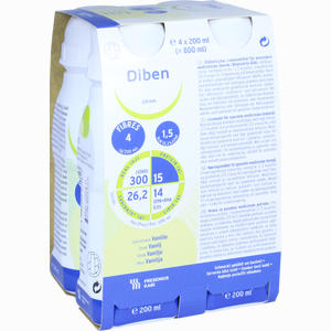 Diben Drink Vanille (1. 5 Kcal/Ml) 4 x 200 ml - ab 10,95 €