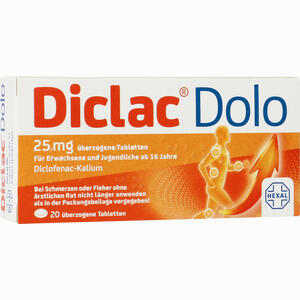 Diclac Dolo 25mg überzogene Tabletten  20 Stück - ab 4,94 €