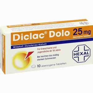 Diclac Dolo 25mg überzogene Tabletten  10 Stück - ab 0,00 &euro;