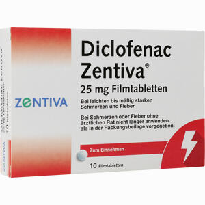 Diclofenac Zentiva 25 Mg Filmtabletten  10 Stück - ab 2,52 €