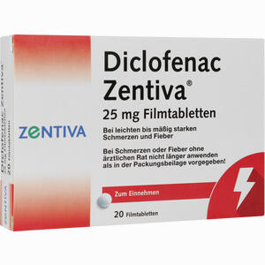 Abbildung von Diclofenac Zentiva 25 Mg Filmtabletten  20 Stück