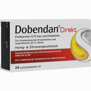 Abbildung von Dobendan Direkt Flurbiprofen 8.75 Mg Lutschtabletten  24 Stück Abbildung von Dobendan Direkt Flurbiprofen 8.75 Mg Lutschtabletten  24 Stück