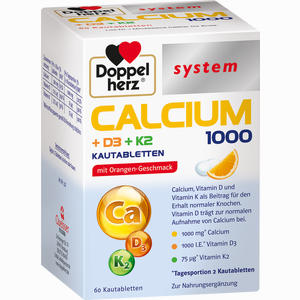Doppelherz Calcium 1000 + D3 + K2 System Kautabletten 60 Stück - ab 6,96 €