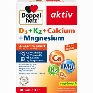 Doppelherz D3 + K2 + Calcium + Magnesium 30 Stück - ab 3,34 €