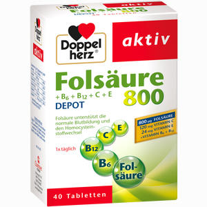 Doppelherz Folsäure 800+b- Vitamine Tabletten 40 Stück - ab 0,00 &euro;