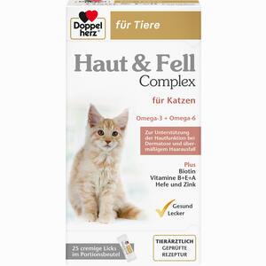 Doppelherz für Tiere Haut & Fell Complex für Katzen 25 x 10 g