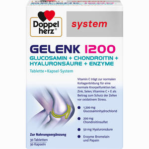 Doppelherz Gelenk 1200 System 30 Kapseln + 30 Tabletten Kombipackung 60 Stück Doppelherz Gelenk 1200 System 30 Kapseln + 30 Tabletten Kombipackung 60 Stück